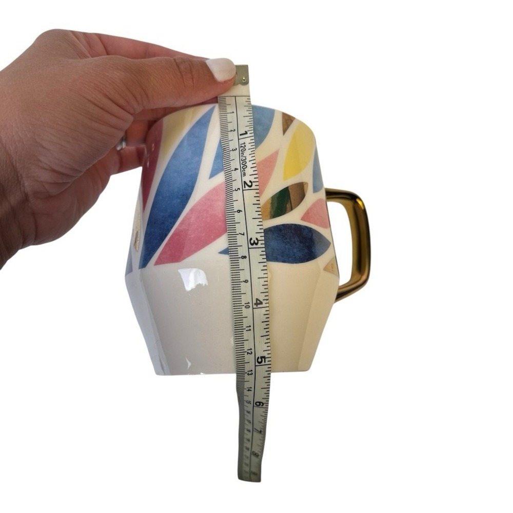 Edible Arrangements Mug Gold Pink Blue Abstract, Painted Look Leaf‎ Spring Mug - Picture 7 of 7